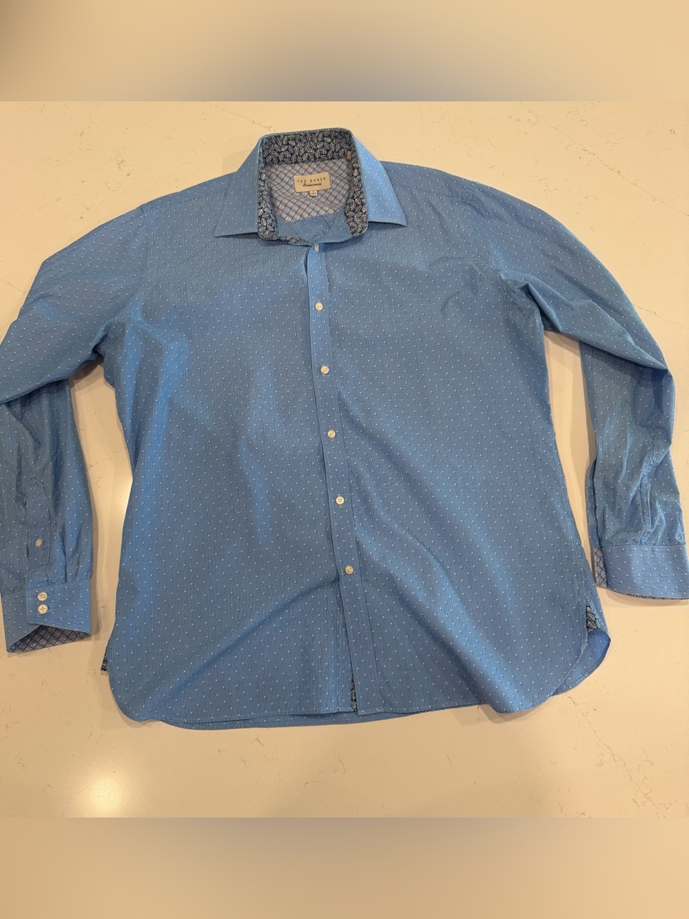 Ted Baker Men’s Blue Micro Dot Dress Shirt - XL